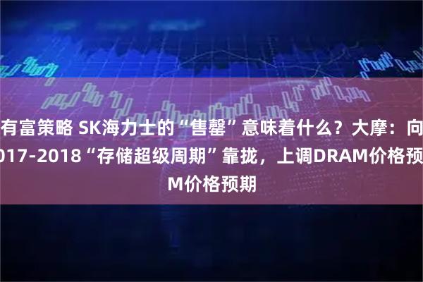有富策略 SK海力士的“售罄”意味着什么？大摩：向2017-2018“存储超级周期”靠拢，上调DRAM价格预期
