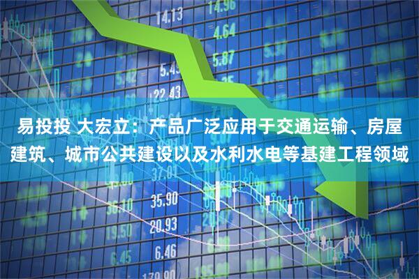易投投 大宏立：产品广泛应用于交通运输、房屋建筑、城市公共建设以及水利水电等基建工程领域